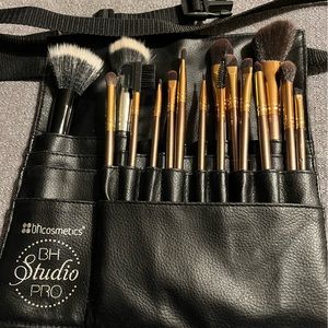 Professional makeup belt and brushes